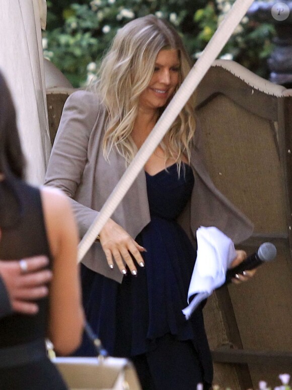 Fergie, enceinte, a assisté au mariage de sa petite soeur Dana Ferguson à San Marcos, le 27 avril 2013.