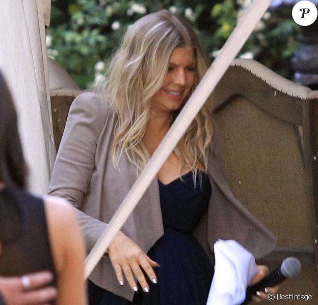 Fergie, enceinte, a assisté au mariage de sa petite soeur Dana Ferguson à San Marcos, le 27 avril 2013.