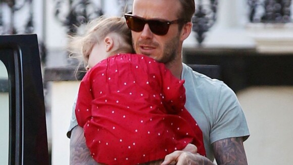 David Beckham : Pause tendresse et express avec Harper avant l'entraînement