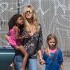 Heidi Klum, ses enfants Leni, Henry, Johan et Lou et son petit ami Martin Kirsten vont déjeuner au restaurant à Santa Monica, le 28 avril 2013.