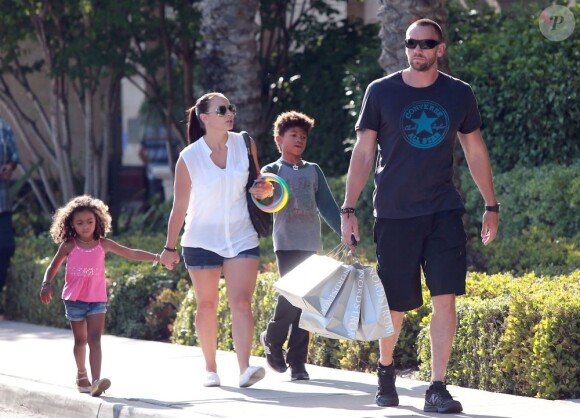 Heidi Klum, ses enfants Leni, Henry, Johan et Lou et son petit ami Martin Kirsten vont déjeuner au restaurant à Santa Monica, le 28 avril 2013.