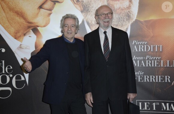 Pierre Arditi et Jean-Pierre Marielle lors de l'avant-première du film "La Fleur de l'âge" à l'UGC Bercy à Paris le 29 avril 2013