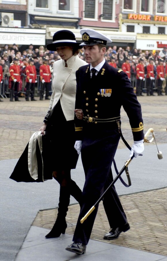 Le prince Maurits d'Orange-Nassau et la princesse Marilène aux obsèques du prince Bernhard à Amsterdam le 11 décembre 2004