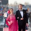 La princesse Margarita de Bourbon-Parme et son mari Tjalling ten Cate arrivant pour la banquet final de l'intronisation du roi Willem-Alexander des Pays-Bas, le 30 avril 2013 à Amsterdam.