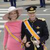 La princesse Mathilde et le prince Philippe de Belgique à Amsterdam le 30 avril 2013 pour la prestation de serment de Willem-Alexander des Pays-Bas.