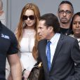 L'actrice Lindsay Lohan (avec son avocat Mark Heller) lors de son procès suite à un accident de voiture, à Los Angeles, le 18 mars 2013. La star a été condamnée à 90 jours dans un centre de désintoxication.