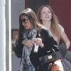 Demi Moore sort de son cours de yoga avec sa fille Rumer, qui est accompagnée de son petit-ami Jayson Blair. Photo prise à West Hollywood, le 27 avril 2013.