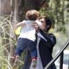 Exclusif - Orlando Bloom et son adorable Flynn dans les rues de Los Angeles le 28 avril 2013.