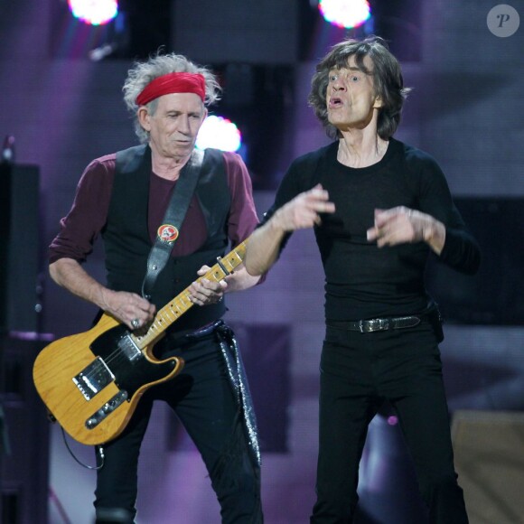 Mick Jagger et Keith Richards des Rolling Stones à New York le 12 décembre 2012.