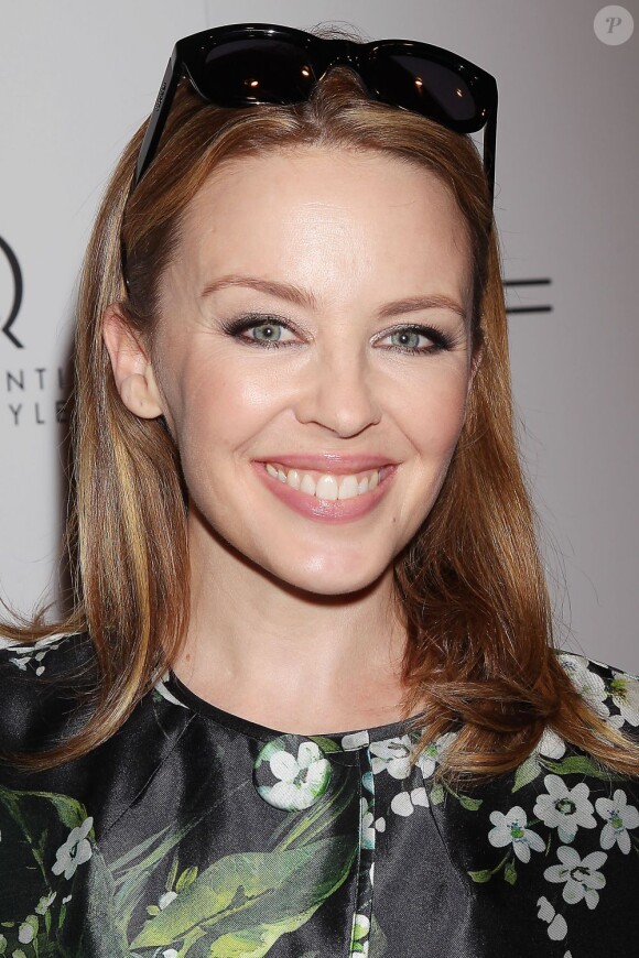Kylie Minogue tout sourire à la projection spéciale de Gatsby le Magnifique au MoMA de New York le 5 mai 2013.