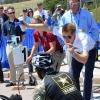 Le prince Harry lors d'une épreuve cycliste des Warrior Games à Colorado Springs le 12 mai 2013