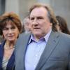 Gérard Depardieu et Jacqueline Bisset sur le tournage du film Welcome to New York le 3 mai 2013