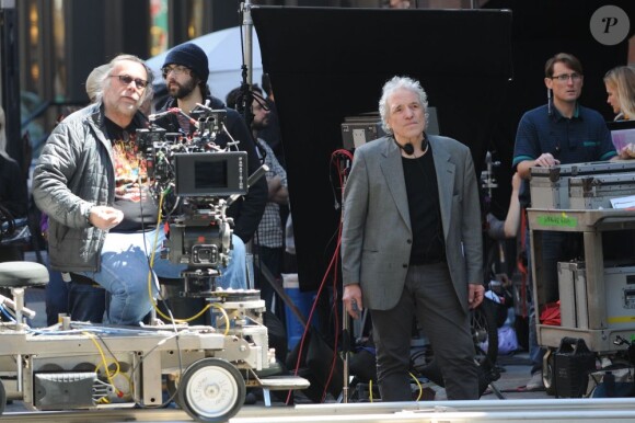 Abel Ferrara sur le tournage du film Welcome to New York le 25 avril 2013