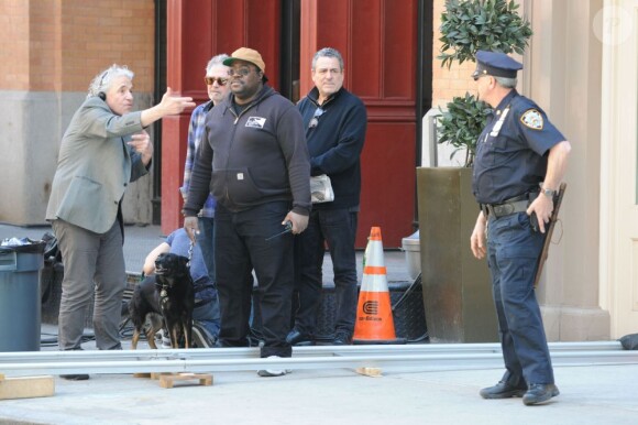 Le réalisateur Abel Ferrara sur le tournage du film Welcome to New York le 3 mai 2013
