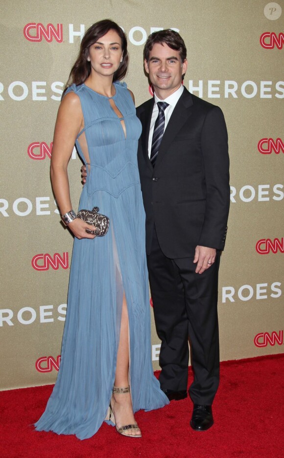 Jeff Gordon et sa femme Ingrid Vandebosch à la soirée CNN Heroes All Star Tribute à l'auditorium The Shrine à Los Angeles, le 2 décembre 2012.