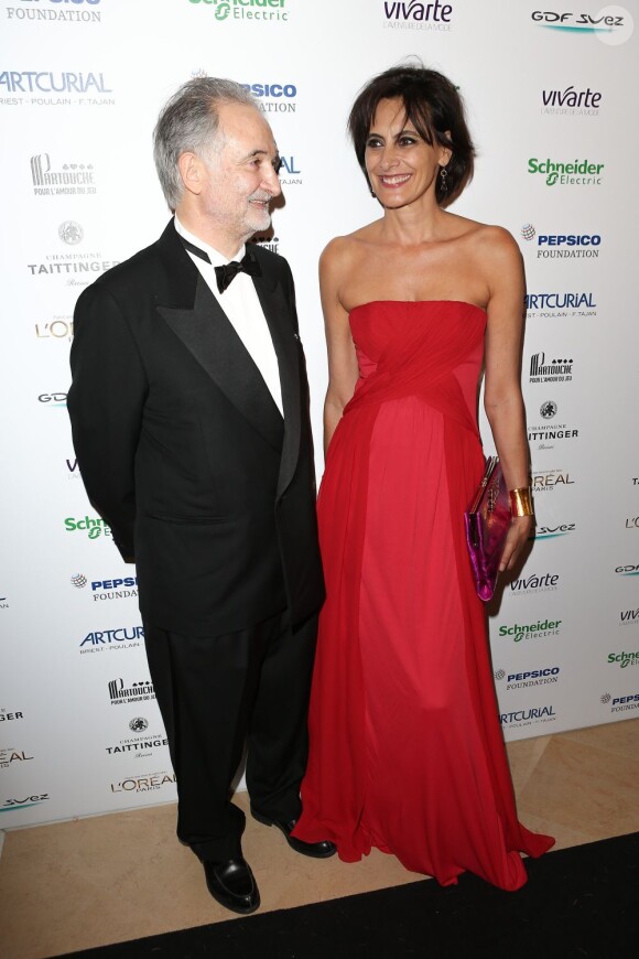Jacques Attali et Inès de la Fressange à la soirée Planet Finance dans le grand salon du Carlton à l'occasion du 66eme festival de Cannes le 16 mai 2013.