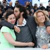 Rebecca Zlotowski, Tahar Rahim, Léa Seydoux pendant le photocall du film Grand Central à l'occasion du 66e festival du film de Cannes le 18 mai 2013.