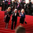 Valérie Trierweiler sur les marches à l'issue de la projection du film  Le Dernier des Injustes  avec Claude Lanzmann lors du 66e Festival du film de Cannes, le 19 mai 2013.