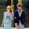 Jessica Chastain et son petit ami Gian Luca Passi aperçus à la sortie de l'Hôtel Cap-Eden-Roc à Antibes lors du 66e Festival du film de Cannes, le 19 mai 2013.