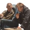 Exclusif - Ryan Gosling dirige Matt Smith sur le tournage de How to catch a monster, à Détroit, en mai 2013.