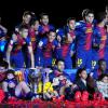 Les joueurs du Barça fêtent le titre de champion d'Espagne le 19 mai 2013.