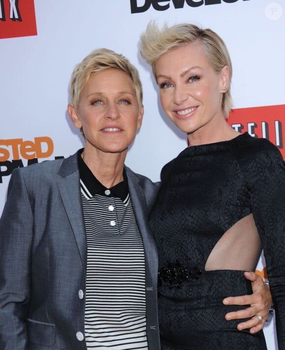 Ellen DeGeneres et Portia de Rossi à Los Angeles, le 29 avril 2013.