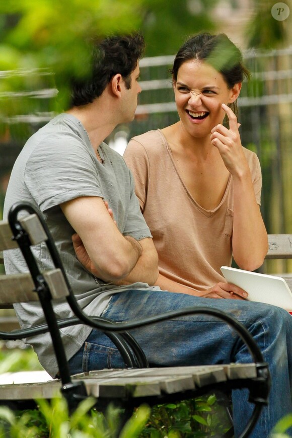 Katie Holmes tourne actuellement Mania Days, face à Luke Kirby. Le 21 mai, à New York.