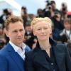 Tom Hiddleston et Tilda Swinton lors de la conférence de presse du film Only Lovers Left Alive au Festival de Cannes le 25 mai 2013