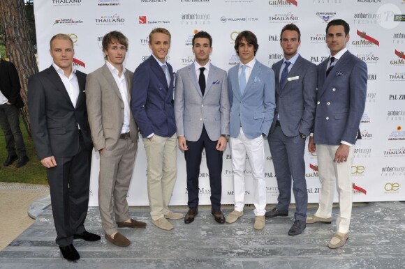 Les pilotes de Formule 1 lors du Amber Lounge Fashion Show à Monaco au Méeridien Beach Plaza le 24 mai 2013