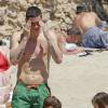 Le footballeur Fernando Torres en vacances à Ibiza avec sa femme Olalla et leurs deux enfants Nora (3 ans) et Leo (2 ans).