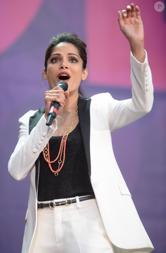Freida Pinto lors du concert Sound of Change, à Londres, le samedi 1er juin 2013.