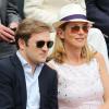 Laurence Ferrari et son mari Renaud Capuçon lors du 8e jour des Internationaux de France à Roland-Garros le 2 juin 2013