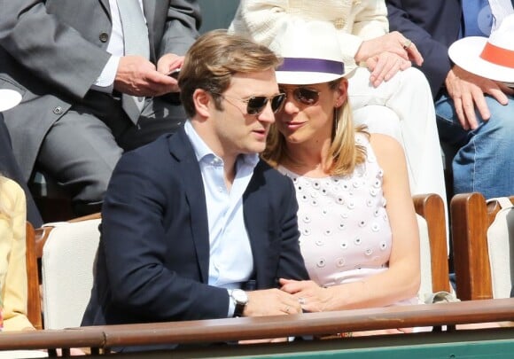 Laurence Ferrari et son mari Renaud Capuçon lors du 8e jour des Internationaux de France à Roland-Garros le 2 juin 2013