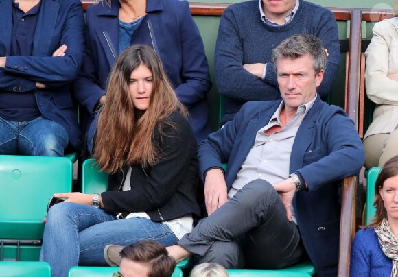 Philippe Caroit avec sa fille Blanche lors du 8e jour des Internationaux de France à Roland-Garros le 2 juin 2013