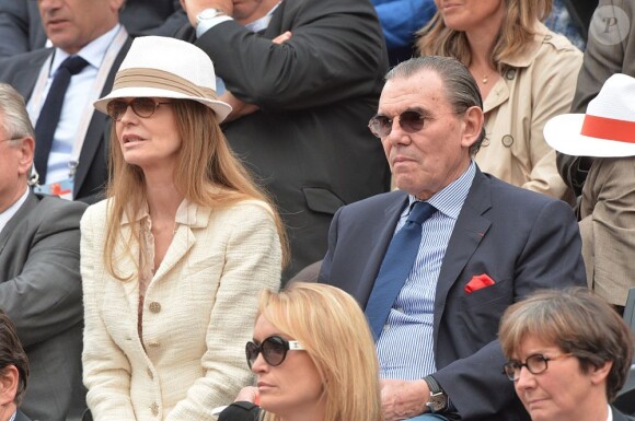 Cyrielle Clair et son mari Michel Corbiere lors du 8e jour des Internationaux de France à Roland-Garros le 2 juin 2013