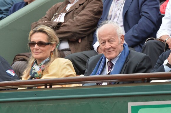 Jacques Chancel et son epouse Martine lors du 8e jour des Internationaux de France à Roland-Garros le 2 juin 2013