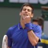 Novak Djokovic soulagé lors de son huitième de finale victorieux à Roland-Garros face à Philipp Kohlschreiber le 3 juin 2013