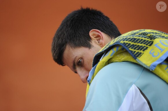 Novak Djokovic lors de son troisième tour à Roland-Garros le 1er juin 2013