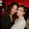 Noémie Lenoir et Sonia Rolland dans les coulisses du Crazy Horse à Paris. Elle y joue les meneuses de revue du 2 au 8 juin.