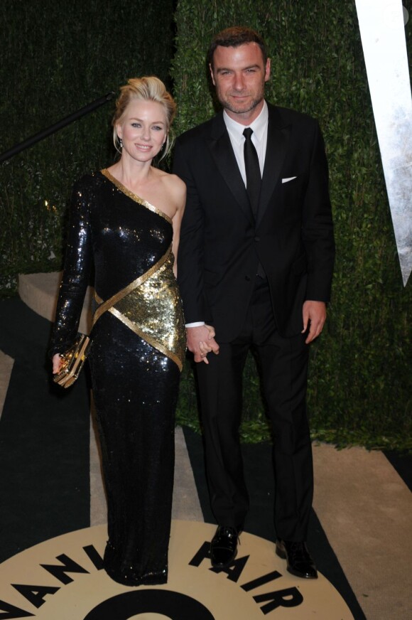 Naomi Watts et Liev Schreiber lors de la soirée Vanity Fair post-Oscars à Los Angeles le 24 février 2013