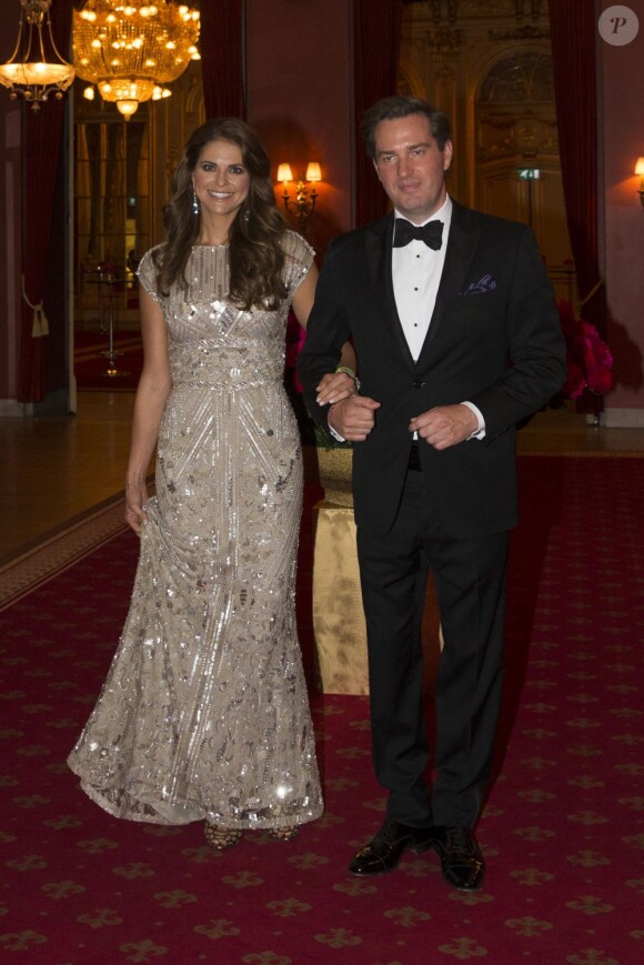 La princesse Madeleine de Suède et Chris O'Neill au dîner donné à la veille de leur mariage, le 7 juin 2013 au Grand Hotel de Stockholm