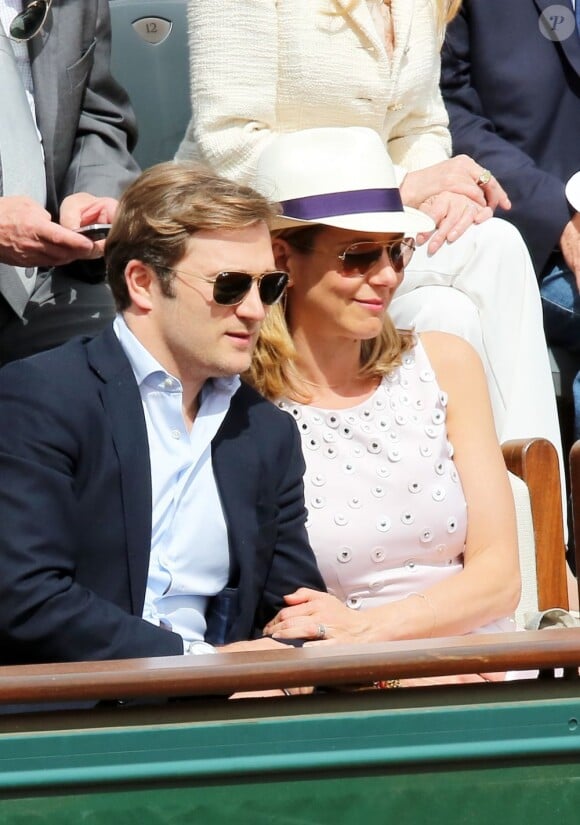 Laurence Ferrari et son mari Renaud Capuçon à Roland-Garros le 2 juin 2013 lors des Internationaux de France