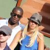 Rio Mavuba et sa compagne Elodie à Roland-Garros le 6 juin 2013 lors des Internationaux de France