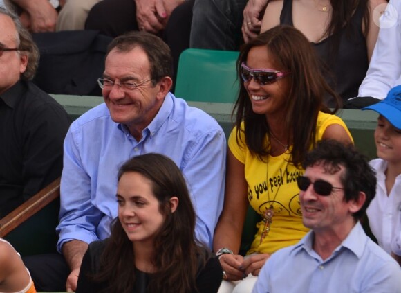 Jean-Pierre Pernaut et sa femme Nathalie Marquay à Roland-Garros le 5 juin 2013 lors des Internationaux de France
