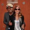 Manu Katché et sa femme Laurence à Roland-Garros le 5 juin 2013 lors des Internationaux de France