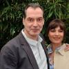 Samuel Labarthe et sa femme Hélène Médigue à Roland-Garros le 29 mai2013 lors des Internationaux de France