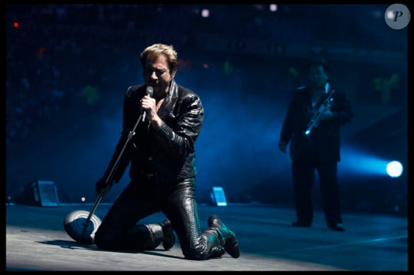EXCLU : Le rockeur Johnny Hallyday au Stade de France, le 17 juin 2012.