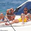Cristiano Ronaldo se dore les abdos, en vacances avec des amis sur un yacht à Miami le 14 janvier 2013.