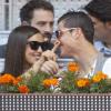 Cristiano Ronaldo et Irina Shayk très amoureux durant le match Nadal-Ferrer le 10 mai 2013 à l'Open de tennis de Madrid.