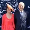 Bertrand Belinguier et sa femme au prix de Diane Longines à l'hippodrome de Chantilly, le 16 juin 2013